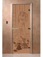 Дверь с рисунком «Дженифер» (каленое матовое стекло Бронза, 8мм, 1900х700 мм)
